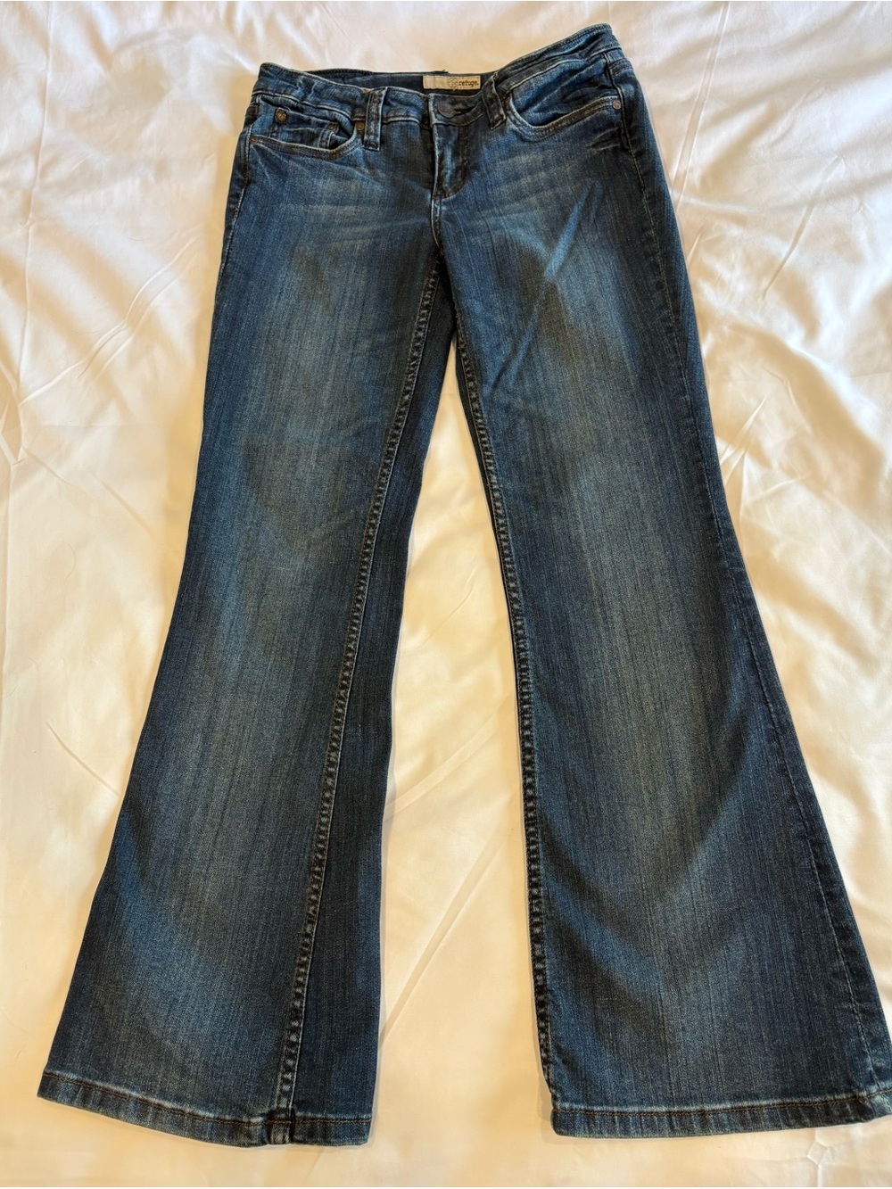 refuge Dark Blue Flare Jeans